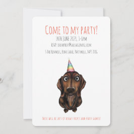 Personalisierte Wurst Hunde Party Einladung