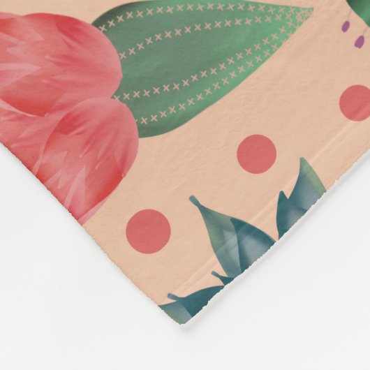 Personalisierte Wüste Rosa Blüte Fleecedecke (Ecke)