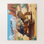 Personalisierte Wüste Tortoise Kinder Puzzle (Vertikal)