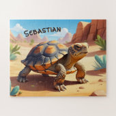 Personalisierte Wüste Tortoise Kinder Puzzle (Horizontal)