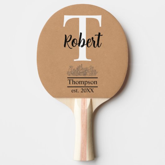 Personalisierte Wüste Wedding Pong Game Tischtennis Schläger (Vorderseite)