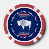 Personalisierte Wyoming-Staatsflagge auf Pokerchips (Rückseite)
