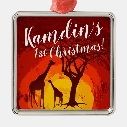 Personalisierte XMAS Ornament African Safari Giraf (Vorne)