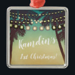 Personalisierte XMAS Ornament Beach Sonnenuntergan Aus Metall<br><div class="desc">Personalisiert XMAS Ornament</div>