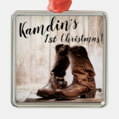 Personalisierte XMAS Ornament Stiefel Land rustika (Vorne)