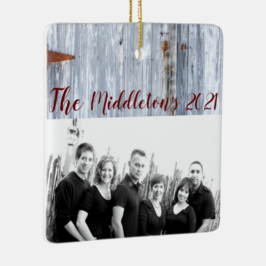 Personalisierte XMAS Ornament Weißwaschholz Stall (Rechts)