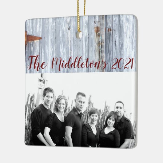 Personalisierte XMAS Ornament Weißwaschholz Stall (Links)