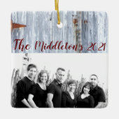 Personalisierte XMAS Ornament Weißwaschholz Stall (Vorderseite)