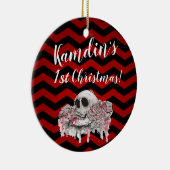 Personalisierte XMAS Rose des Schädels Ornament Zi (Rechts)