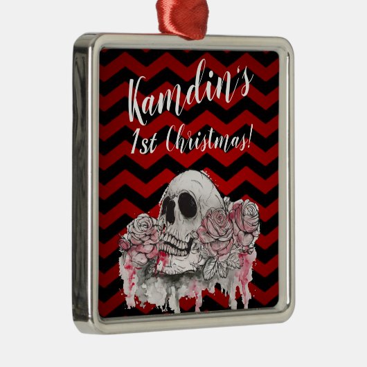 Personalisierte XMAS Rose des Schädels Ornament Zi (Rechts)