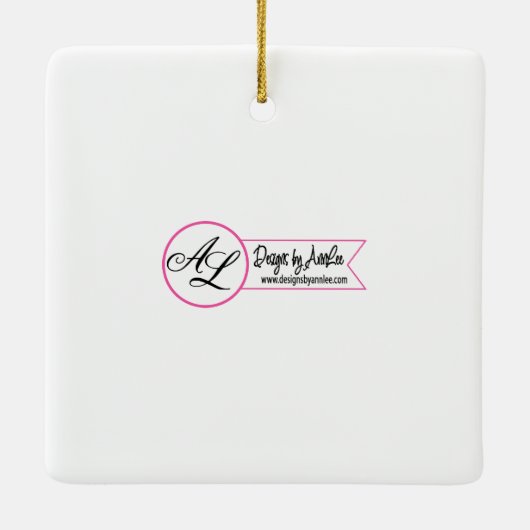 Personalisierte XMAS Zierwein auf Burlap Sack Co Keramikornament (Rückseite)