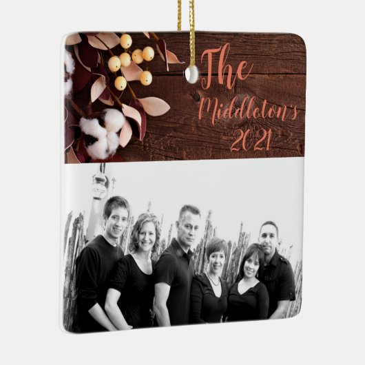 Personalisierte XMAS-Zierwolle-Zweigstelle auf dun Keramikornament (Rechts)