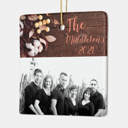 Personalisierte XMAS-Zierwolle-Zweigstelle auf dun Keramikornament (Links)