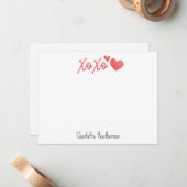 Personalisierte Xoxo-Anmerkung Mitteilungskarte (Vorderseite/Rückseite Beispiel)