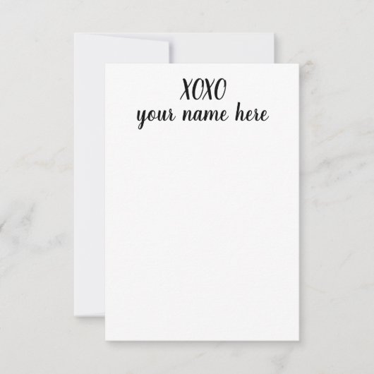Personalisierte XOXO Stationery Notecards Dankeskarte (Vorderseite)