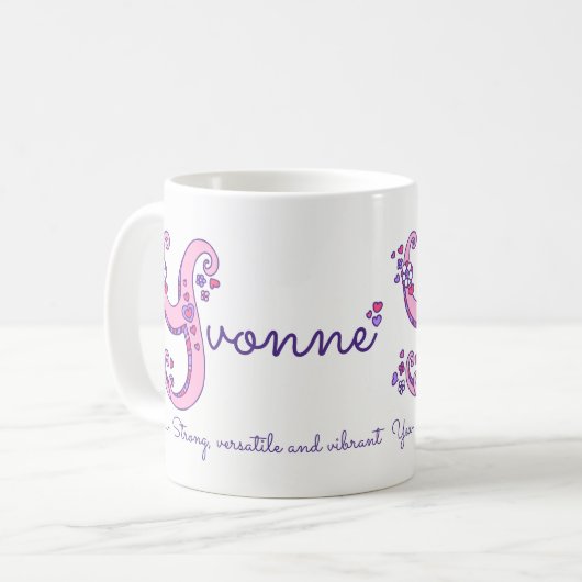 Personalisierte Y Monogramm-Tasse Kaffeetasse (Vorderseite Links)