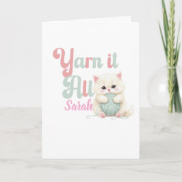 Personalisierte Yarn it All-Grußkarte Karte