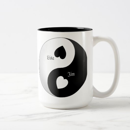 Personalisierte Yin Yang Liebe Tasse (Rechts)