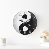 Personalisierte Yin Yang Liebe-Uhr Große Wanduhr (Zuhause)