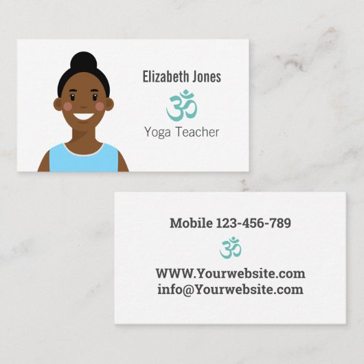 Personalisierte Yoga Avatar Business Card Visitenkarte (Vorne/Hinten)