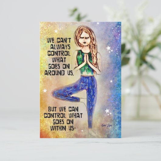 Personalisierte Yoga-Ermutigungskarte (Stehend Vorderseite)