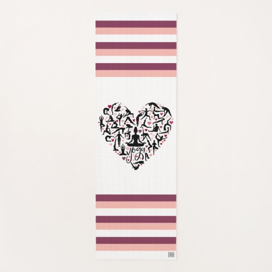 Personalisierte Yoga Matte mit Herz & Name (Vorderseite)