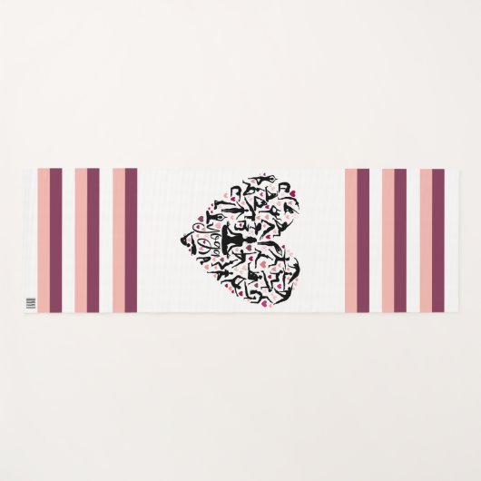 Personalisierte Yoga Matte mit Herz & Name (Vorderseite (Horizontal))