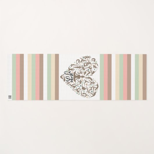 Personalisierte Yoga Matte mit Herz & Name (Vorderseite (Horizontal))