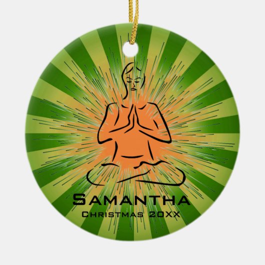 Personalisierte Yoga Pose Ornament (Vorne)