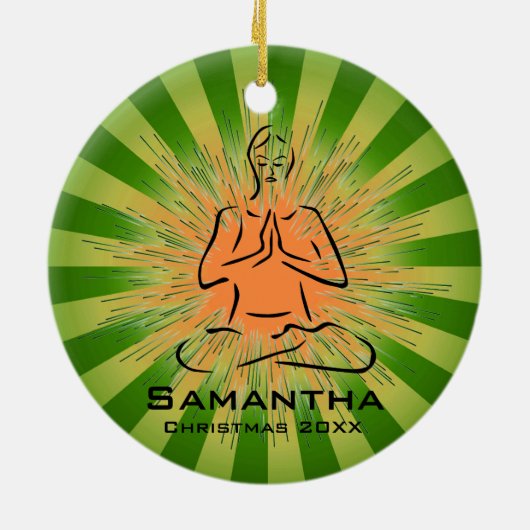 Personalisierte Yoga Pose Ornament (Hinten)