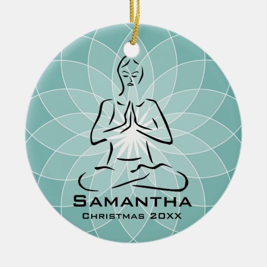 Personalisierte Yoga Pose Ornament (Vorne)