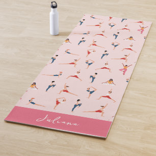 Personalisierte Yoga-Posen Rosa Yoga-Mat Yogamatte