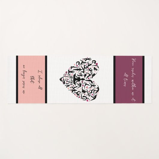 Personalisierte Yogamatte mit Herz & Wunschtext (Vorderseite (Horizontal))