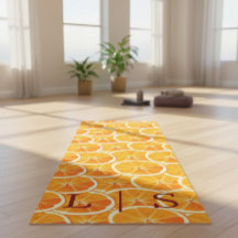 Personalisierte Yogamatze mit Orangenzitrus
