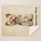 Personalisierte Yorkie-Hundemutter Sherpadecke (Vorderseite (Horizontal))