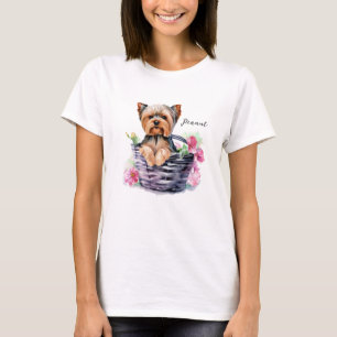 Personalisierte Yorkie im Wasserfall Kunst T-Shirt