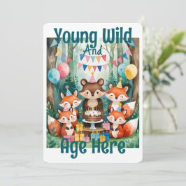 Personalisierte Young Wild And Age Geburtstagsfeie Einladung