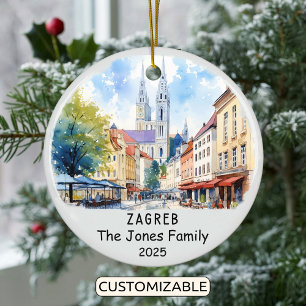 Personalisierte Zagreber Ornamente, Kroatien Keramik Ornament