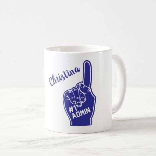 Personalisierte Zahl eine Admin Kaffeetasse (VorderseiteRechts)