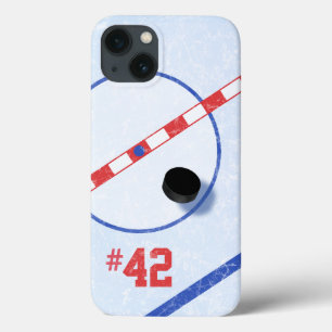Personalisierte Zahl, Mitteleis-Hockey-Spieler Case-Mate iPhone Hülle