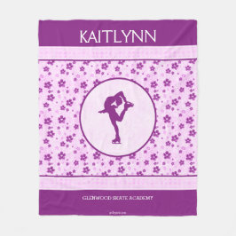 Personalisierte Zahl Skater-lila Herz mit Blumen Fleecedecke