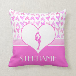 Personalisierte Zahl Skater-Rosawatercolor-Herzen Kissen