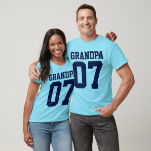 Personalisierte Zahl trägt Jersey-Großvater-T - T-Shirt