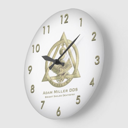 Personalisierte Zahnsperre Große Wanduhr (Winkel)