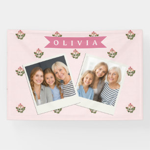 Personalisierte Zarte Botanische Florale Romantisc Banner