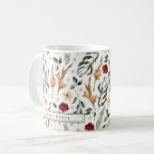 Personalisierte zarte Flora Kaffeetasse (Vorderseite Links)