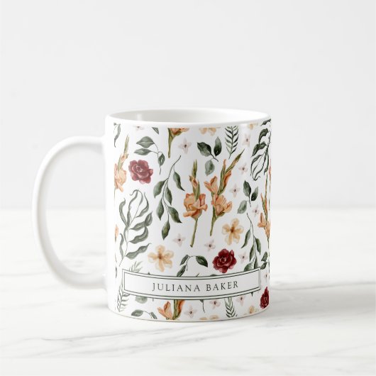 Personalisierte zarte Flora Kaffeetasse (Links)