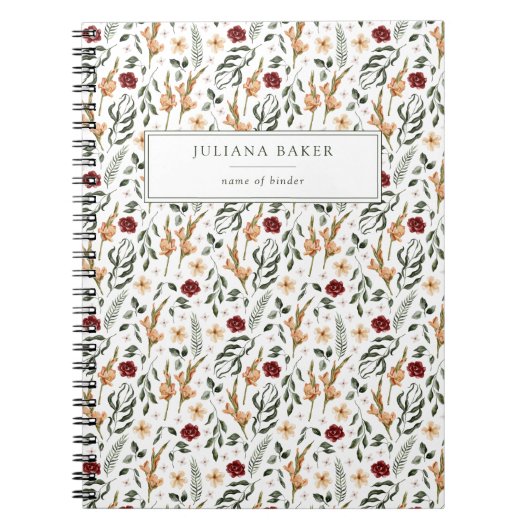 Personalisierte zarte Flora Notizblock (Vorderseite)