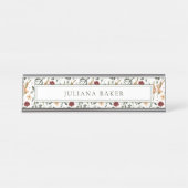 Personalisierte zarte Flora Schreibtischnamensplakette (Vorderseite )