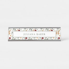 Personalisierte zarte Flora Schreibtischnamensplakette